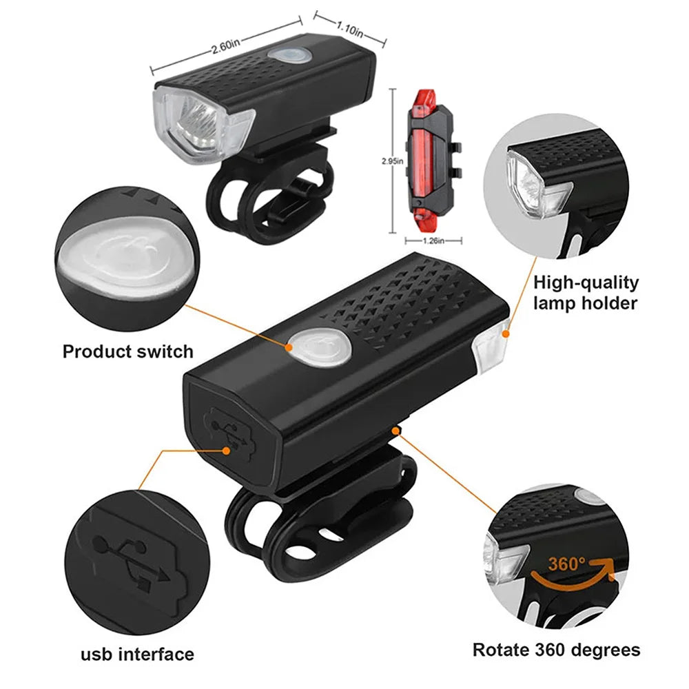 EASE Bike Light Set USB Rechargeable