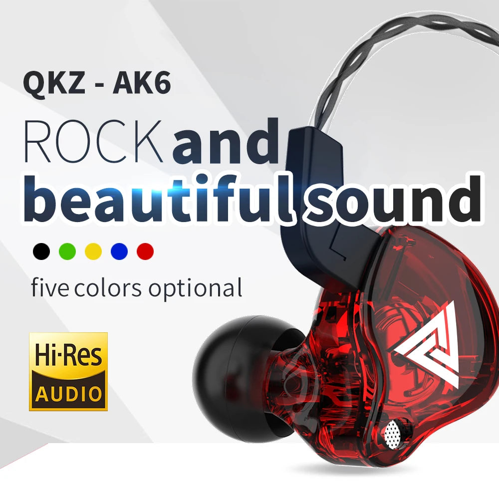 EASE Cable Wired Earphones QKZ AK6 HiFi Sound