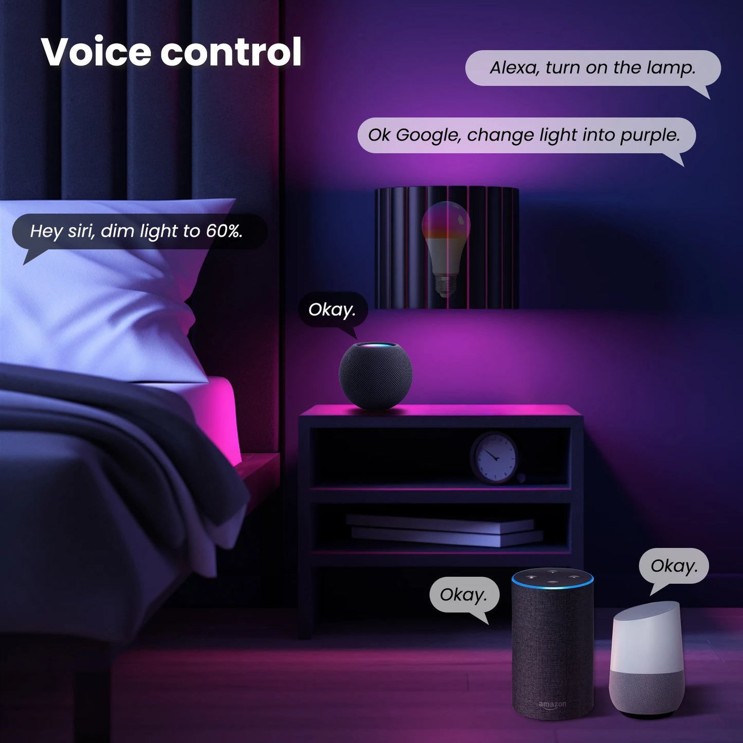 EASE MOES Led Light Candle Lamp Voice Control Alexa Google Home